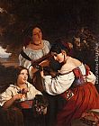 Franz Xavier Winterhalter Paintings - Roman Genre Scene by Franz Xavier Winterhalter